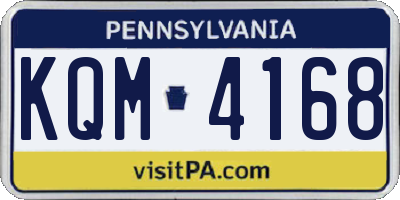 PA license plate KQM4168