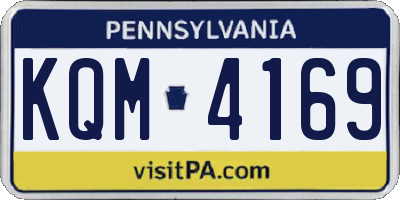 PA license plate KQM4169