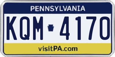 PA license plate KQM4170