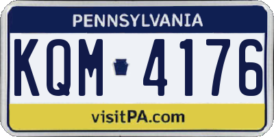 PA license plate KQM4176