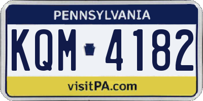 PA license plate KQM4182