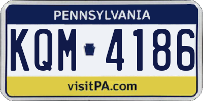 PA license plate KQM4186