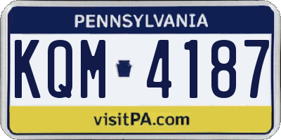 PA license plate KQM4187