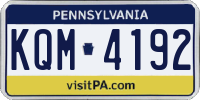 PA license plate KQM4192
