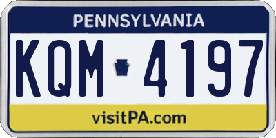 PA license plate KQM4197