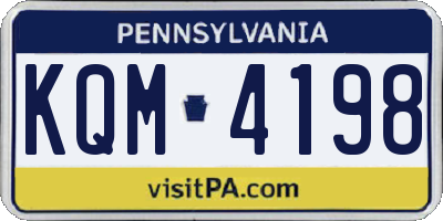 PA license plate KQM4198