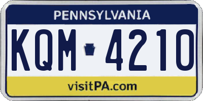 PA license plate KQM4210