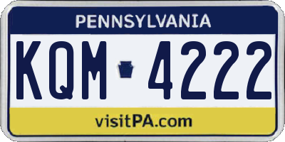 PA license plate KQM4222