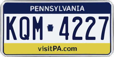 PA license plate KQM4227