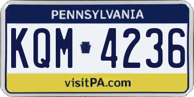 PA license plate KQM4236