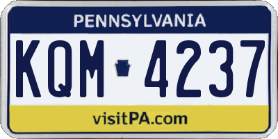 PA license plate KQM4237