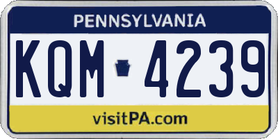 PA license plate KQM4239