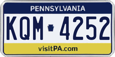 PA license plate KQM4252