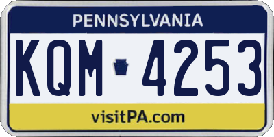 PA license plate KQM4253