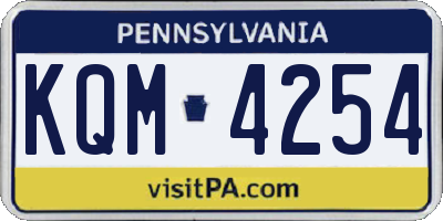 PA license plate KQM4254