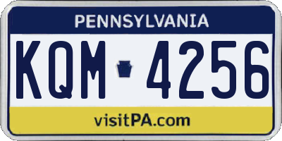 PA license plate KQM4256