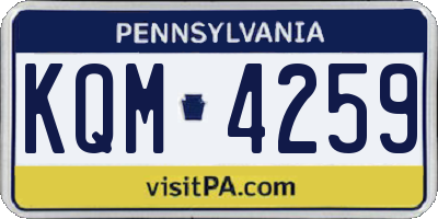 PA license plate KQM4259