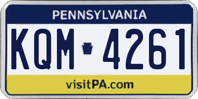 PA license plate KQM4261