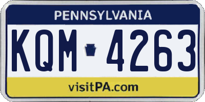 PA license plate KQM4263