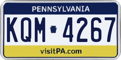 PA license plate KQM4267