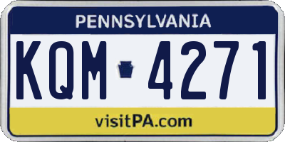 PA license plate KQM4271