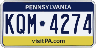 PA license plate KQM4274