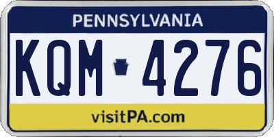 PA license plate KQM4276