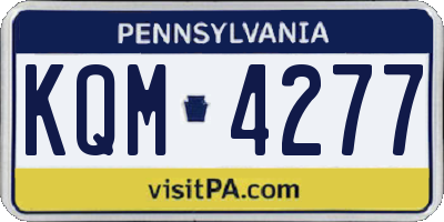 PA license plate KQM4277