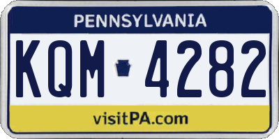 PA license plate KQM4282