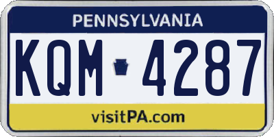 PA license plate KQM4287