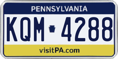 PA license plate KQM4288