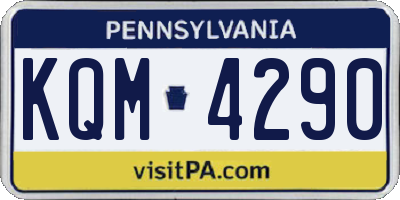 PA license plate KQM4290