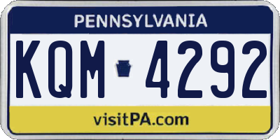 PA license plate KQM4292