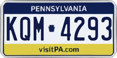 PA license plate KQM4293