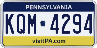 PA license plate KQM4294