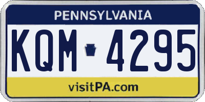PA license plate KQM4295