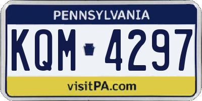 PA license plate KQM4297