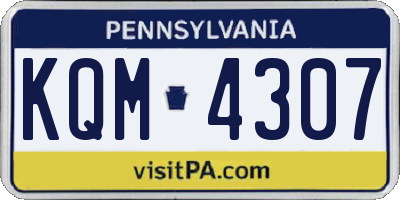 PA license plate KQM4307