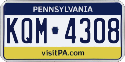 PA license plate KQM4308