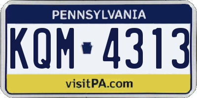 PA license plate KQM4313