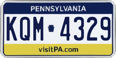 PA license plate KQM4329