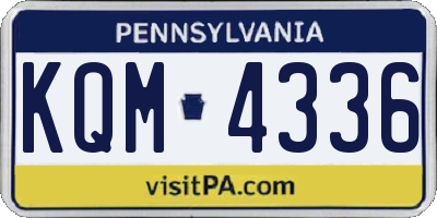 PA license plate KQM4336