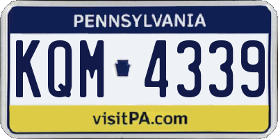 PA license plate KQM4339