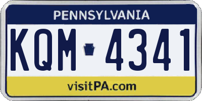 PA license plate KQM4341
