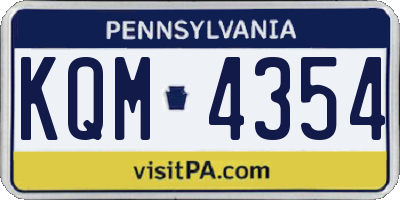 PA license plate KQM4354