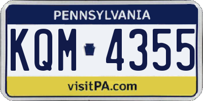 PA license plate KQM4355