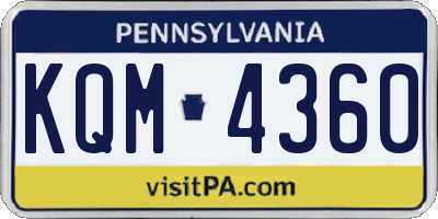 PA license plate KQM4360