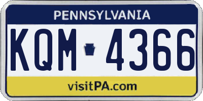 PA license plate KQM4366