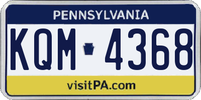 PA license plate KQM4368