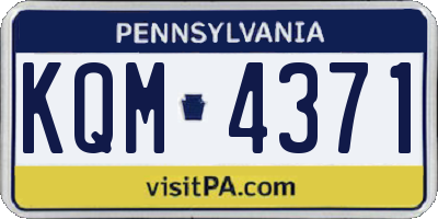 PA license plate KQM4371